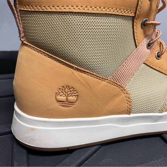 TIMBERLAND Davis Square Leather/Fabric Boot, Wheat Nubuck, Men’s Size 12 - Picture 5 of 9